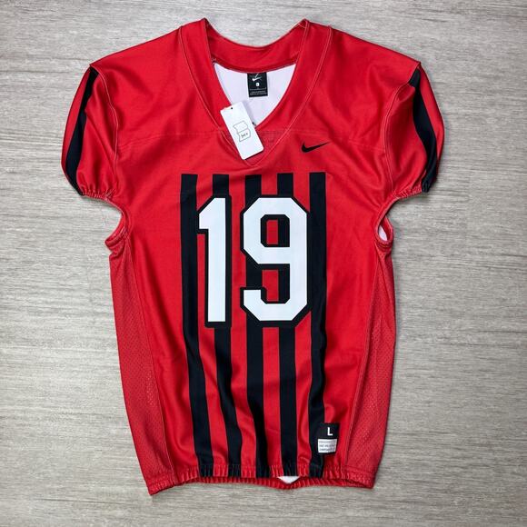 Nike Other - Georgia Rutgers Nike Football Jersey Mens Sz L Black Red Striped Throwback #19